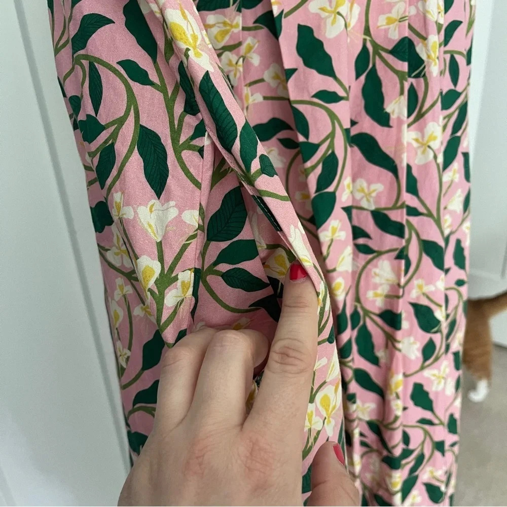 AGUA BY AGUA BENDITA Pink Hortencia Dos Gardenias Rosa Midi Dress Sleeveless - Picture 10 of 10